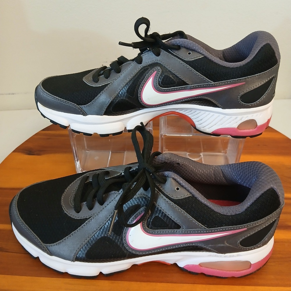 Nike Air Dictate 2 Womens 9 Black Grey Running Shoes Sneakers 488168-002